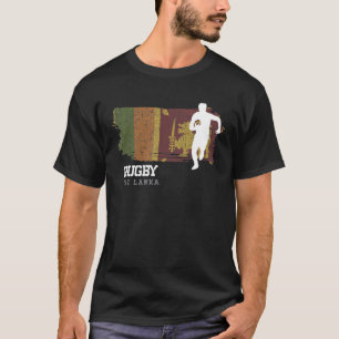 Rugby Player Sri Lanka Flagga Sports Boll Rugby T Shirt