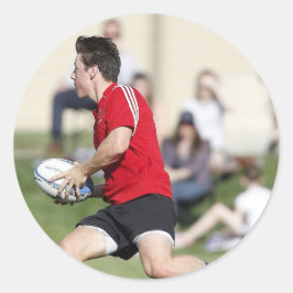 Rugby Player Sticker Runt Klistermärke