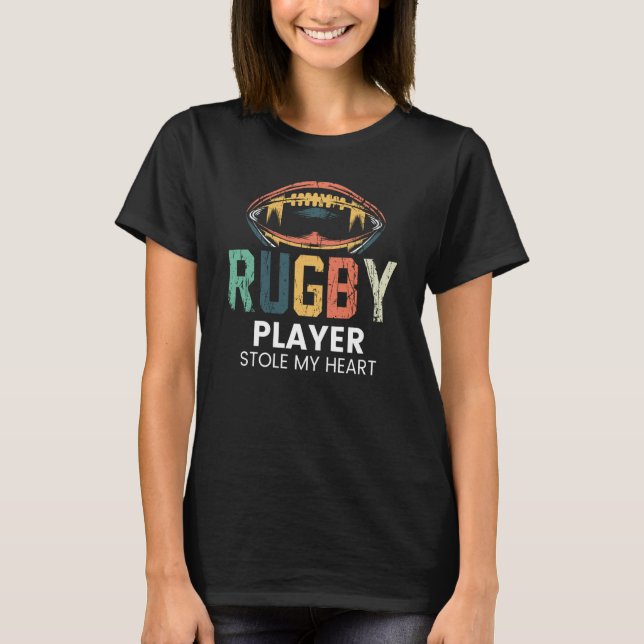 Rugby Player Stole Heart Coach Sports Graphic T Shirt (Framsida)