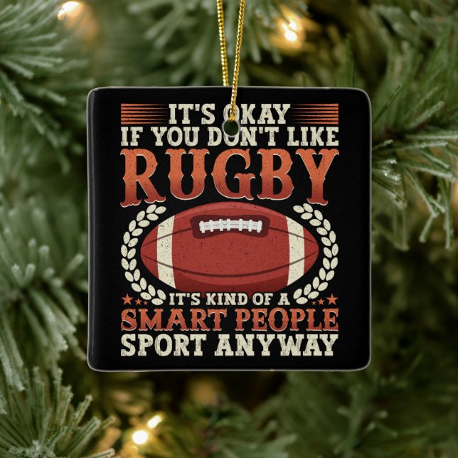 Rugby Player-typ av smart People-sport-roligt Julgransprydnad Keramik (Träd)