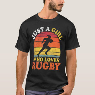 Rugby Player Vintage Bara en flicka som Kärlek Rug T Shirt