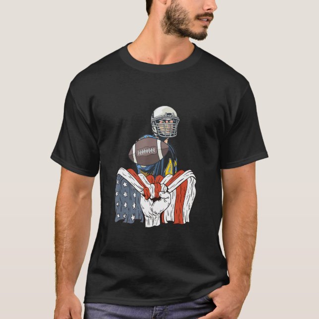 Rugby Player with American Flag T Shirt (Framsida)