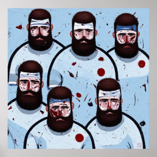 Rugby Players - Canvas Art Print Poster