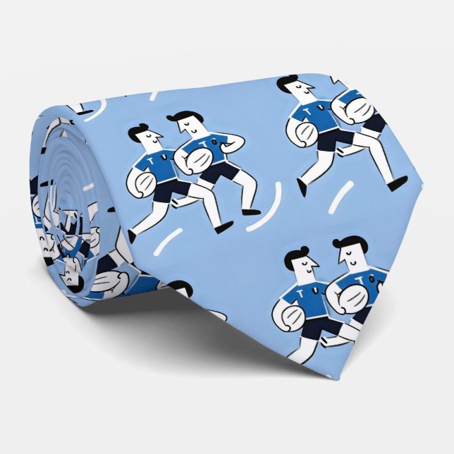 Rugby Players Design Neck Tie Slips (Rullad)
