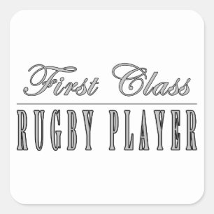 Rugby Players: First Class Rugby Player Fyrkantigt Klistermärke