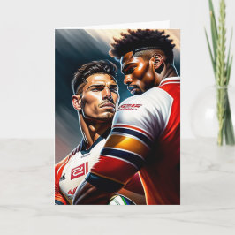 Rugby Players - Rugby Greeting Card Helgkort