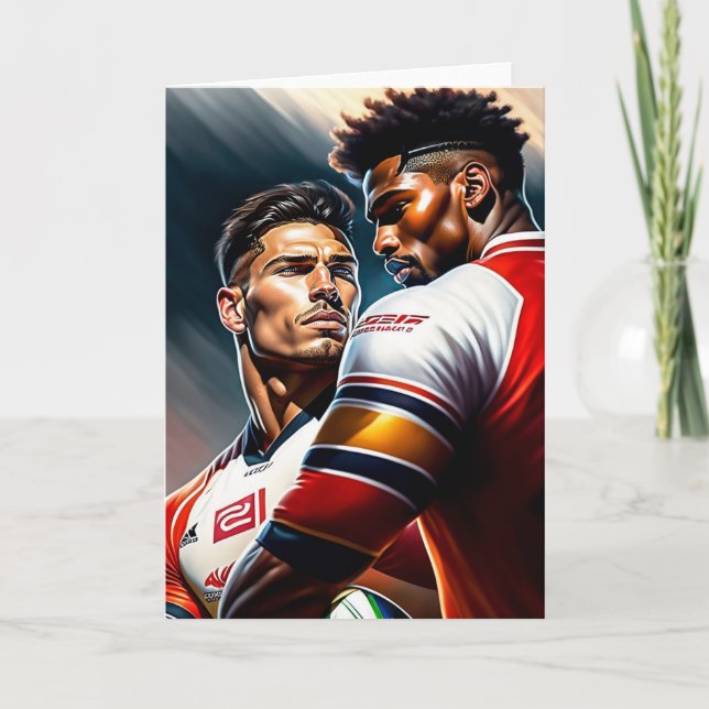 Rugby Players - Rugby Greeting Card Helgkort (Framsida)