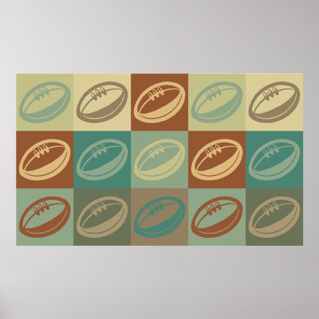 Rugby Pop Art Poster (Framsidan)