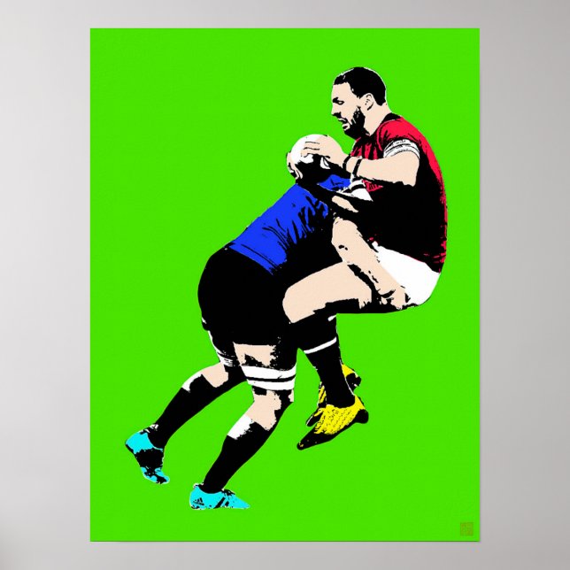 Rugby Pop Art - Rugby Painting Print Poster (Framsidan)