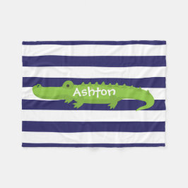 Rugby Rand Alligator Personalize Fleece Blanket