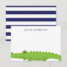 Rugby Rand Alligator Personlig Note Card