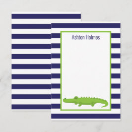 Rugby Rand Alligator Personlig Note Card Tack Kort