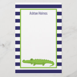 Rugby Rand Alligator Personlig Stationery Brevpapper