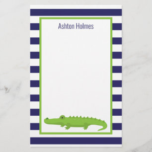 Rugby Rand Alligator Personlig Stationery Brevpapper