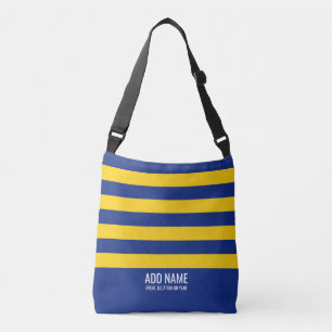 Rugby Rand Simple Monogram - flottan och Gulten Axelväska