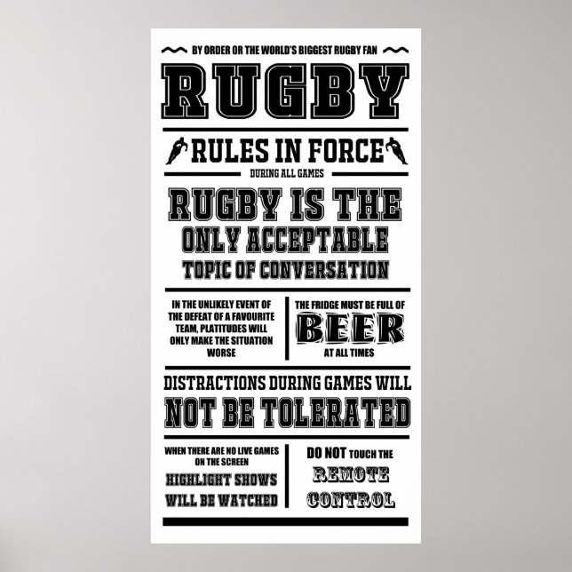 Rugby Regler i kraft - stor Poster (Framsidan)