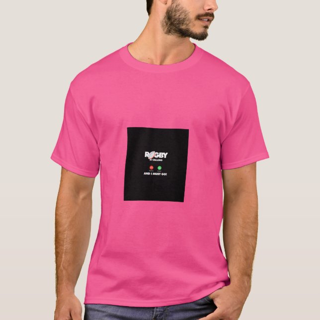 Rugby ringer och jag måste gå på en fin idrottsspe t shirt (Framsida)