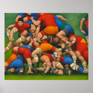 Rugby Ruck - Art on Kanvastryck Poster