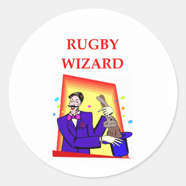 rugby runt klistermärke (Framsida)