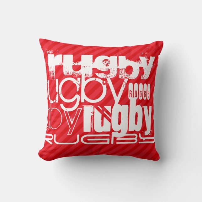 Rugby, Scarlet Red Rand Kudde (Framsida)