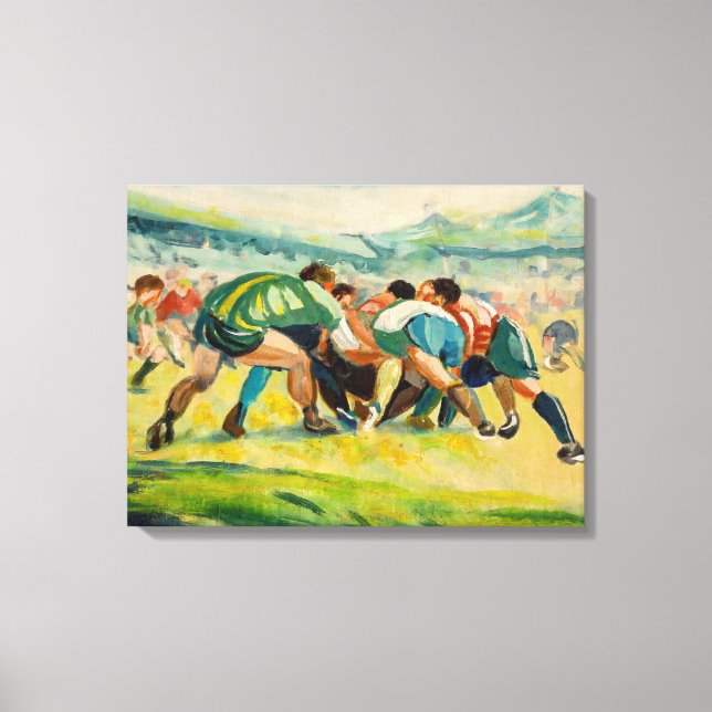 Rugby Scrum Painting - Canvas Art Print (Framsida)