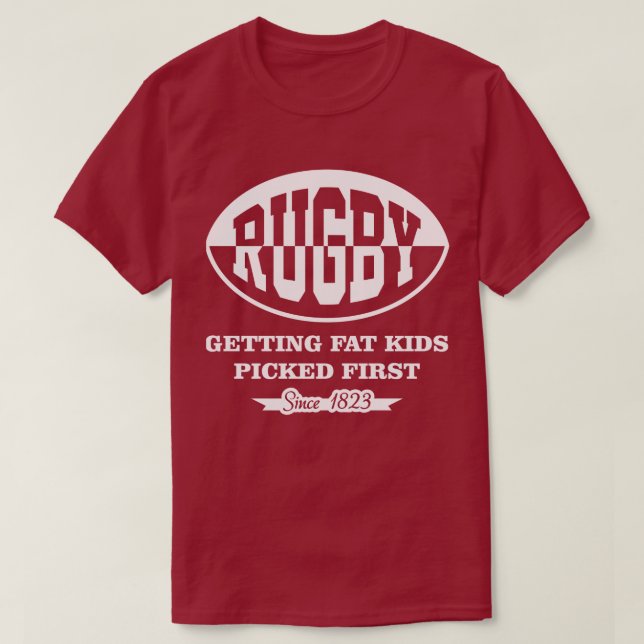 Rugby som får feta ungar den valda första roliga t-shirt (Design framsida)