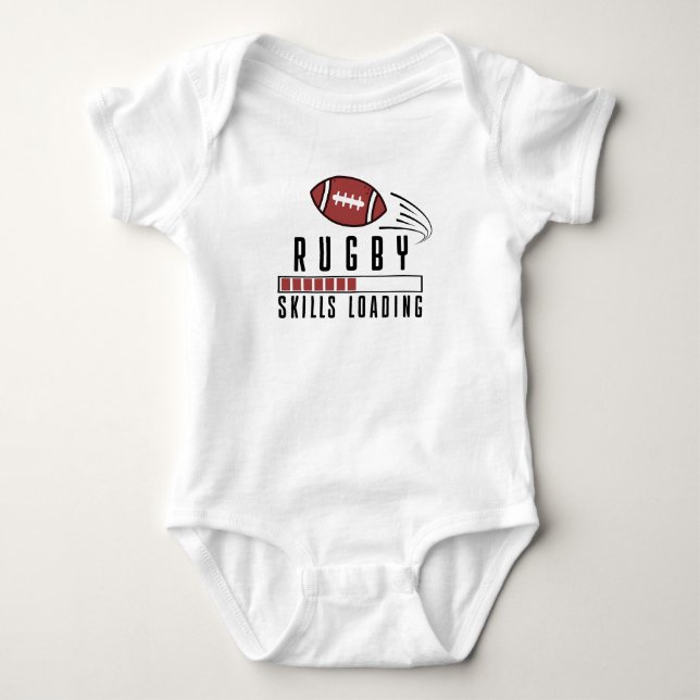 Rugby Spädbarns Rugby Färdigheter Laddar Söt Rugby T Shirt (Framsida)