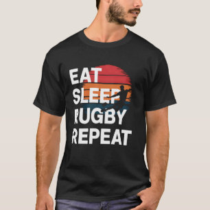 Rugby Spelare Present Ät Sova Rugby Upprepa Rolig T Shirt