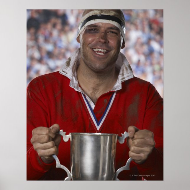 Rugby-spelartroféer i kopp, porträtt poster (Framsidan)