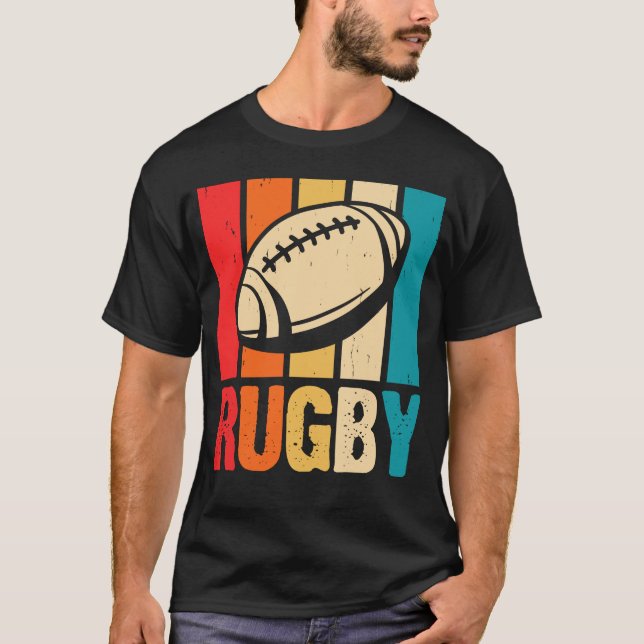Rugby Sport Älskare - Rugby Player Team Coach Retr T Shirt (Framsida)