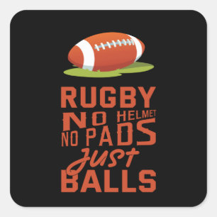 Rugby Sport Gift Fyrkantigt Klistermärke