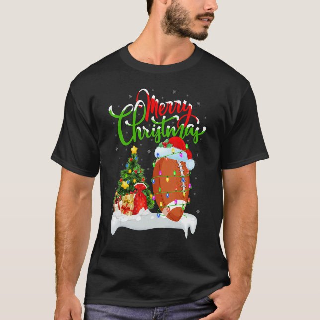 Rugby Sports   Xmas Decorations Santa Rugby Christ T Shirt (Framsida)