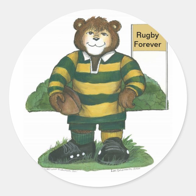 Rugby Sticker Runt Klistermärke (Framsida)