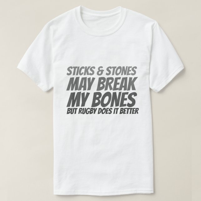 Rugby Sticks och Stones T Shirt (Design framsida)