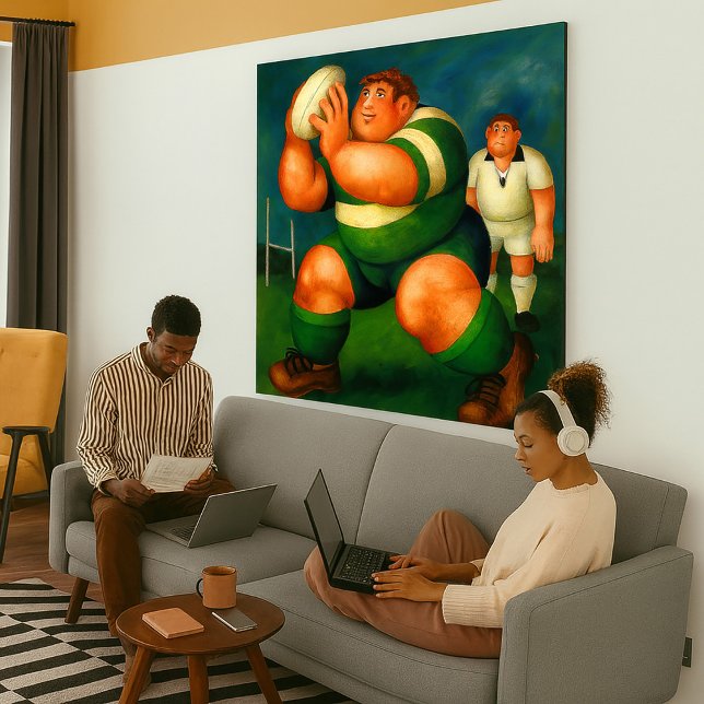Rugby - Stor Inrullad Canvas Konsttryck (Large Rugby art print)