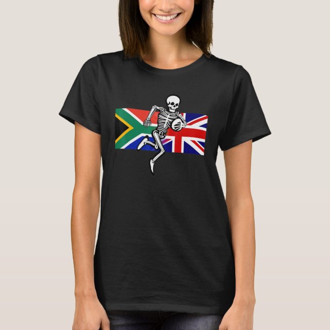 Rugby-supporter SA & UK flaggor & Ben T Shirt (Framsida)