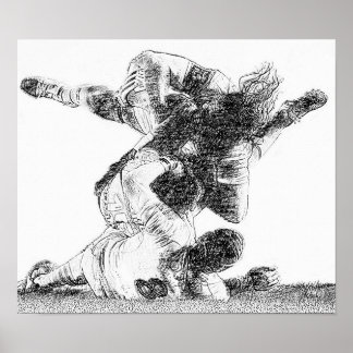Rugby Tackle Art Print Poster