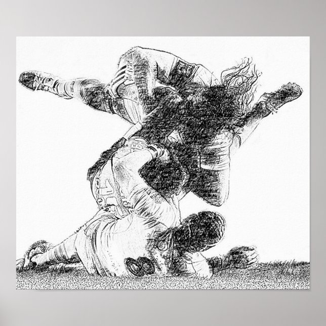 Rugby Tackle Art Print Poster (Framsidan)
