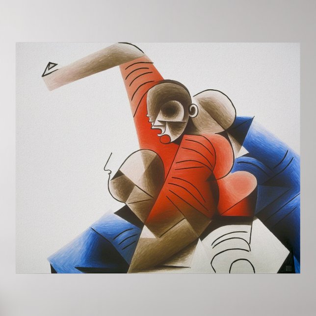 Rugby Tackle - Rugby Painting Print Poster (Framsidan)