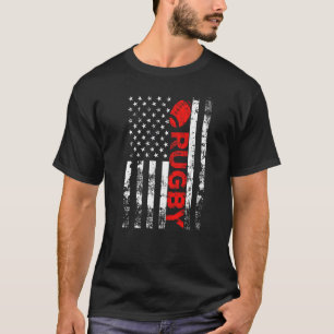 Rugby Vintage Usa American Sport Flagga T Shirt
