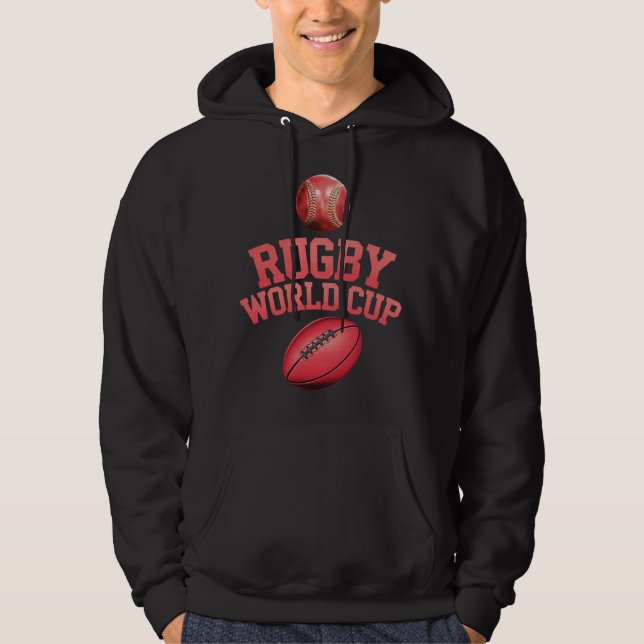 Rugby Vm Logotyp med felaktig placering i Boll Hoodie (Framsida)