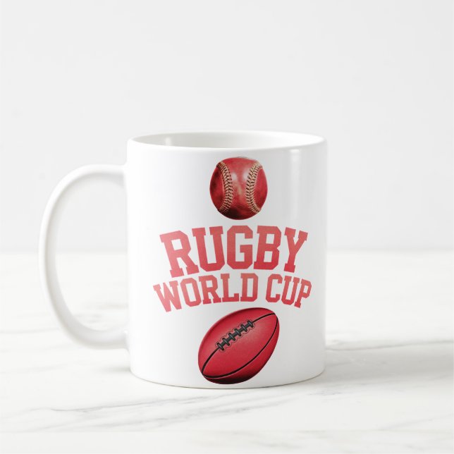 Rugby Vm Logotyp med felaktig placering i Boll Kaffemugg (Vänster)