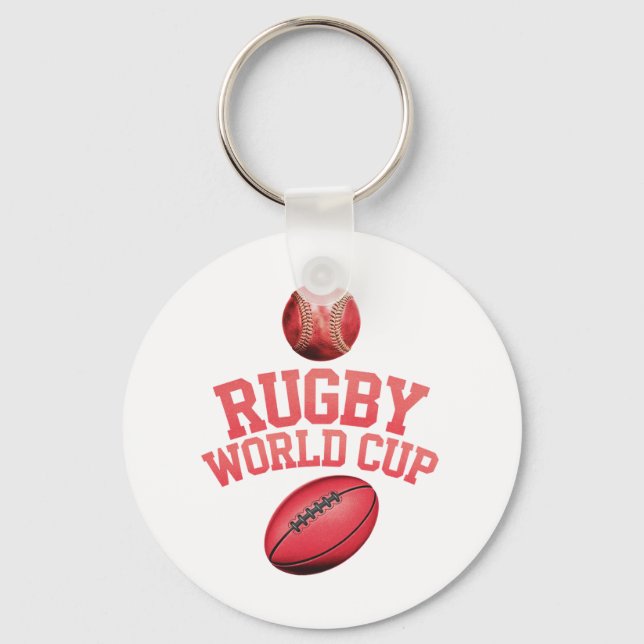 Rugby Vm Logotyp med felaktig placering i Boll Nyckelring (Framsida)