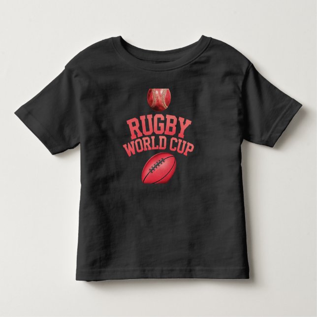 Rugby Vm Logotyp med felaktig placering i Boll T Shirt (Framsida)