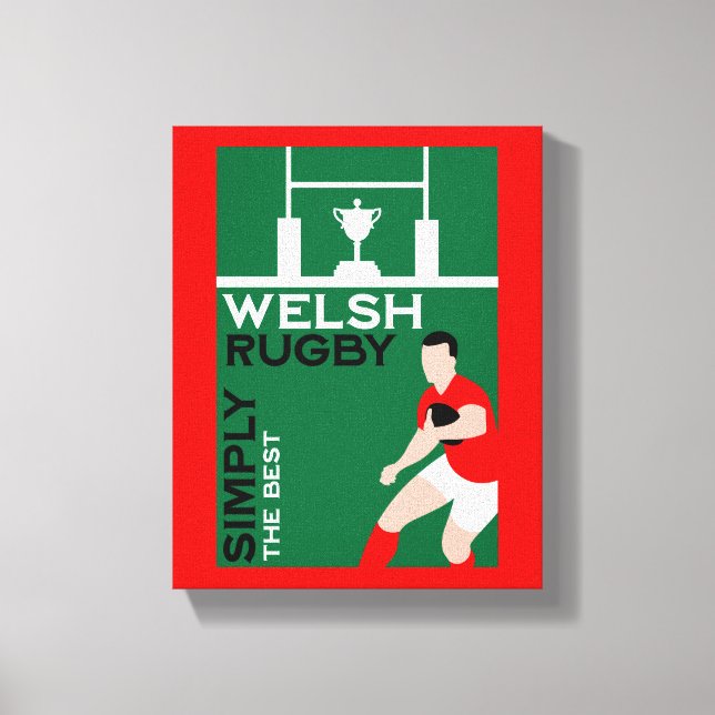 Rugby Wales-fan konst Canvastryck (Framsida)