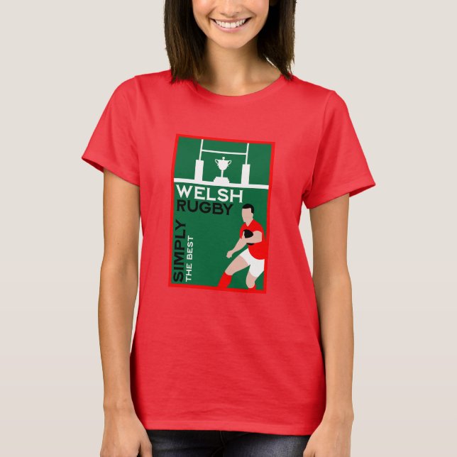 Rugby Wales-fan konst T Shirt (Framsida)