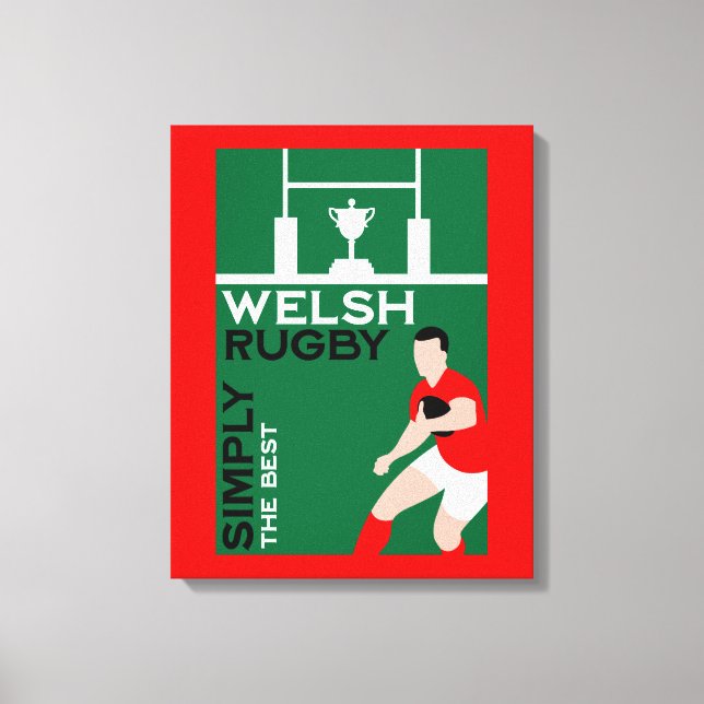 Rugby Wales Fläkt Art Canvastryck (Framsida)