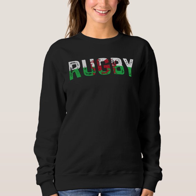 Rugby Wales Welsh Pride Flag T Shirt (Framsida)