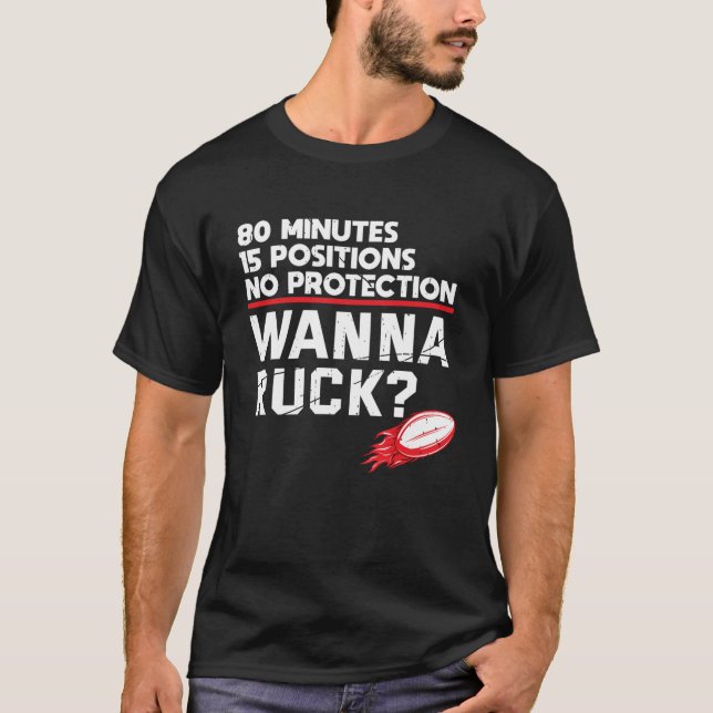 Rugby Wanna Ruck Funny Rugby Player T Shirt (Framsida)