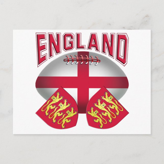 Rugbyboll Englands flagga Vykort (Framsida)